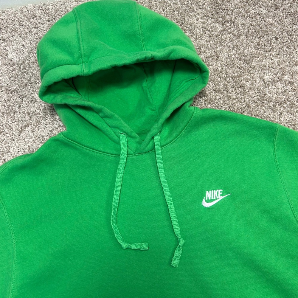Nike Sportswear Club Fleece Hoodie Sweatshirt Men Size Medium Green Pullover